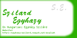 szilard egyhazy business card